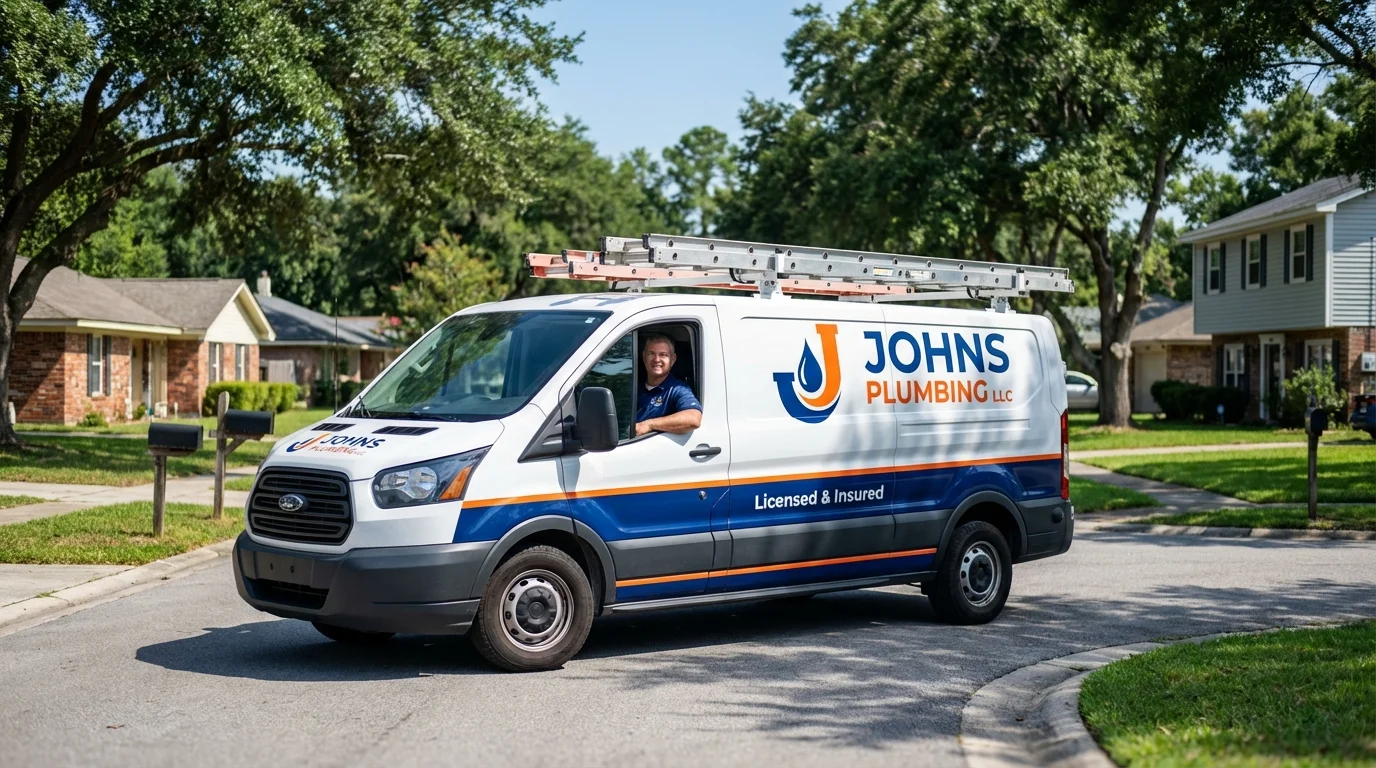 Johns Plumbing LLC service van in Portland, TN